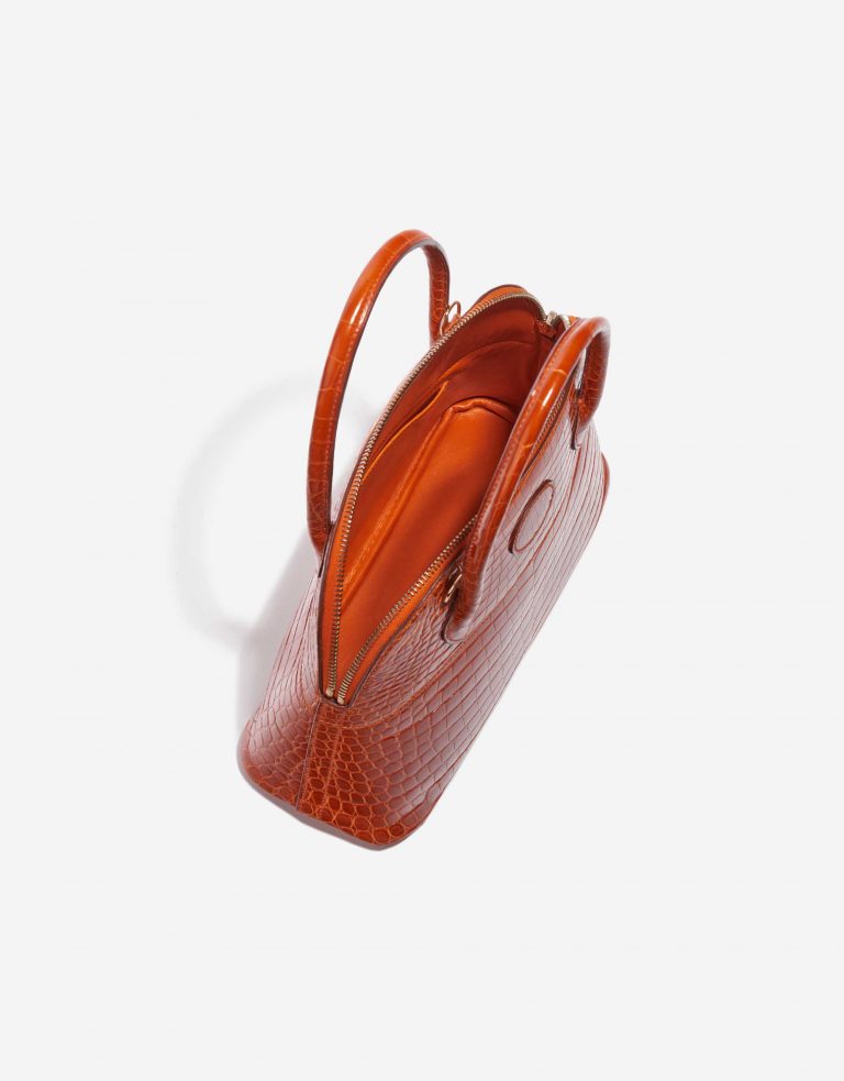 Pre-owned Hermès bag Bolide 27 Porosus Crocodile Orange H Orange Inside | Sell your designer bag on Saclab.com