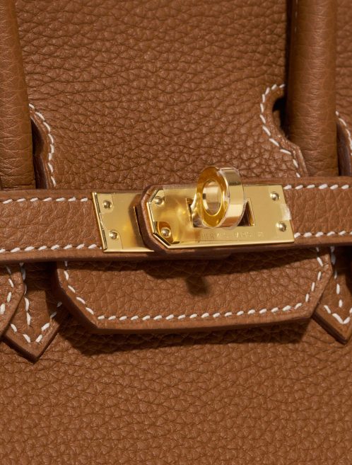 Pre-owned Hermès bag Birkin 25 Togo Gold Brown Closing System | Sell your designer bag on Saclab.com