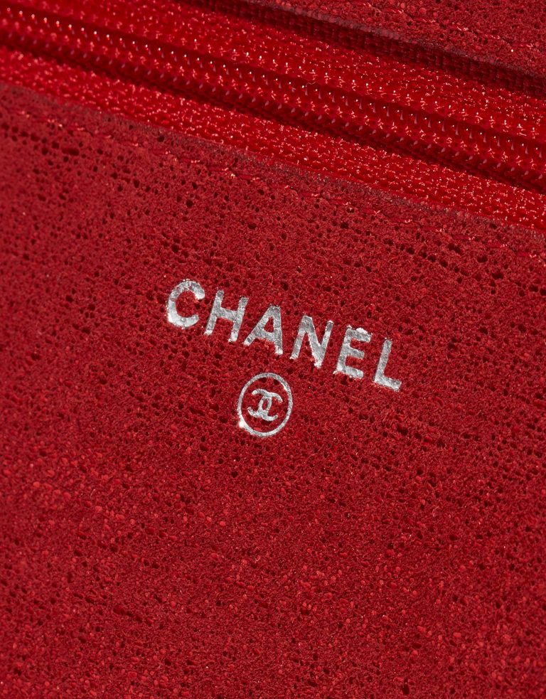 Pre-owned Chanel bag Timeless WOC Cotton Red Glittery Red Logo | Sell your designer bag on Saclab.com