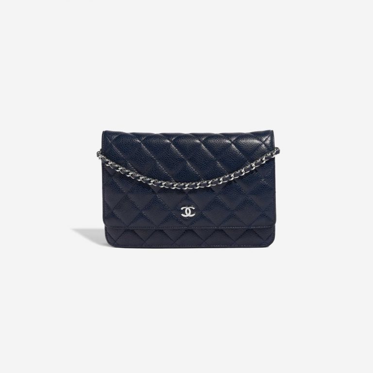 Pre-owned Chanel bag Timeless WOC Caviar Dark Blue Blue Front | Sell your designer bag on Saclab.com