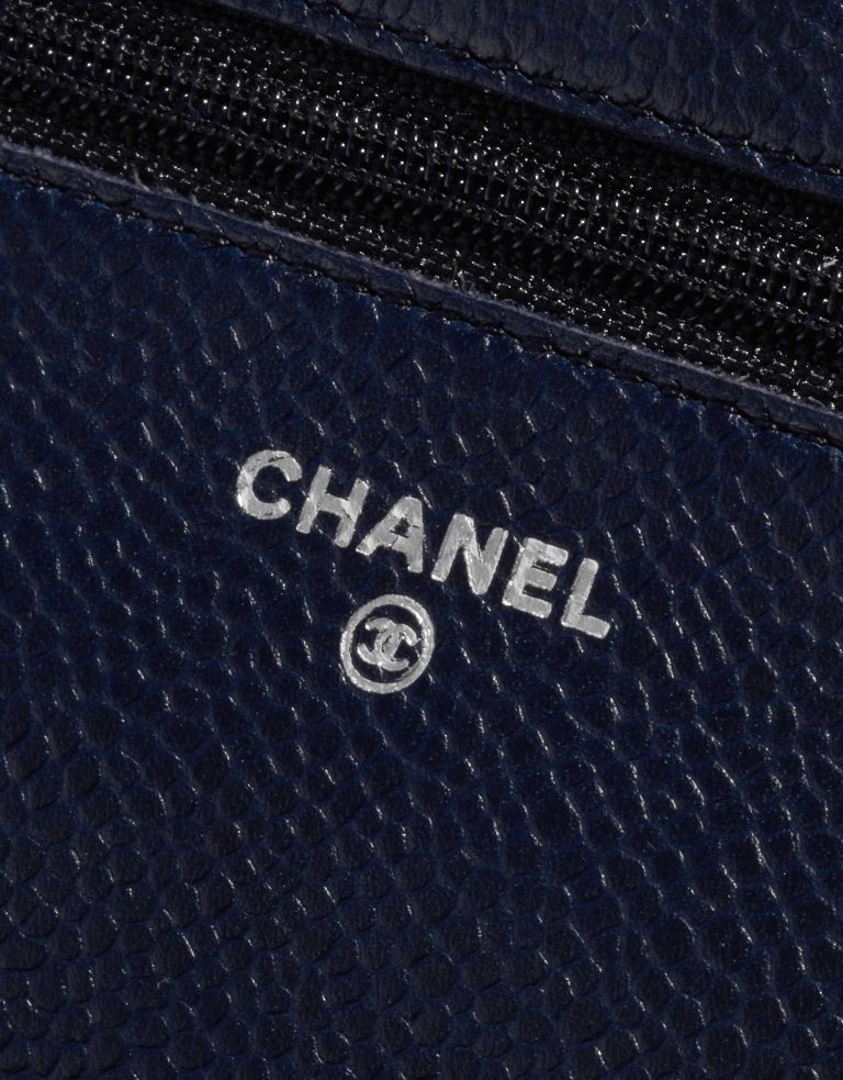 Pre-owned Chanel bag Timeless WOC Caviar Dark Blue Blue Logo | Sell your designer bag on Saclab.com