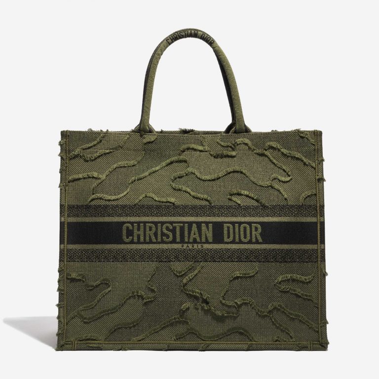 Pre-owned Dior bag Book Tote Large Camouflage Embroidery Canvas Green Green Front | Sell your designer bag on Saclab.com