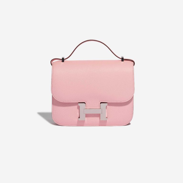 Pre-owned Hermès bag Constance 18 Chèvre Mysore Rose Sakura Rose Front | Sell your designer bag on Saclab.com