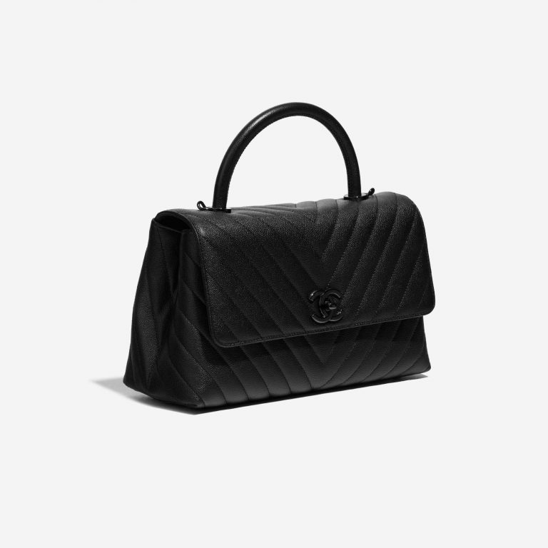 Pre-owned Chanel bag Timeless Handle Medium Caviar So Black Black Side Front | Sell your designer bag on Saclab.com