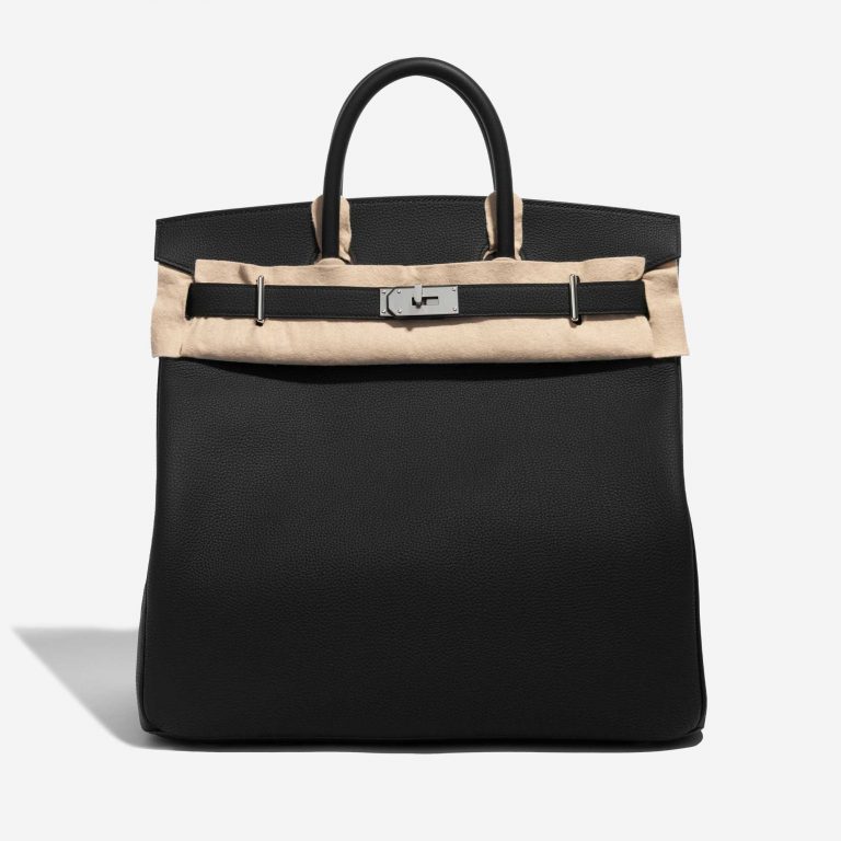 Pre-owned Hermès bag Haut à Courroies 40 Togo Black Black Front Velt | Sell your designer bag on Saclab.com