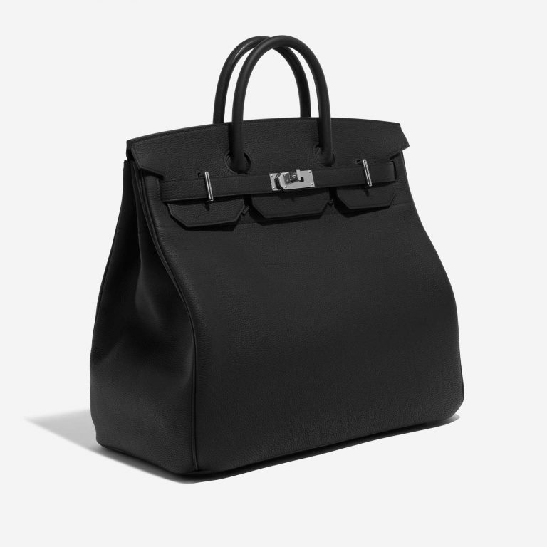 Pre-owned Hermès bag Haut à Courroies 40 Togo Black Black Side Front | Sell your designer bag on Saclab.com
