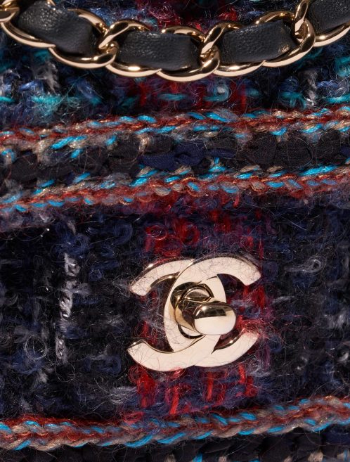 Pre-owned Chanel bag Timeless Medium Tweed Multicolour Black, Blue, Multicolour, Red Closing System | Sell your designer bag on Saclab.com