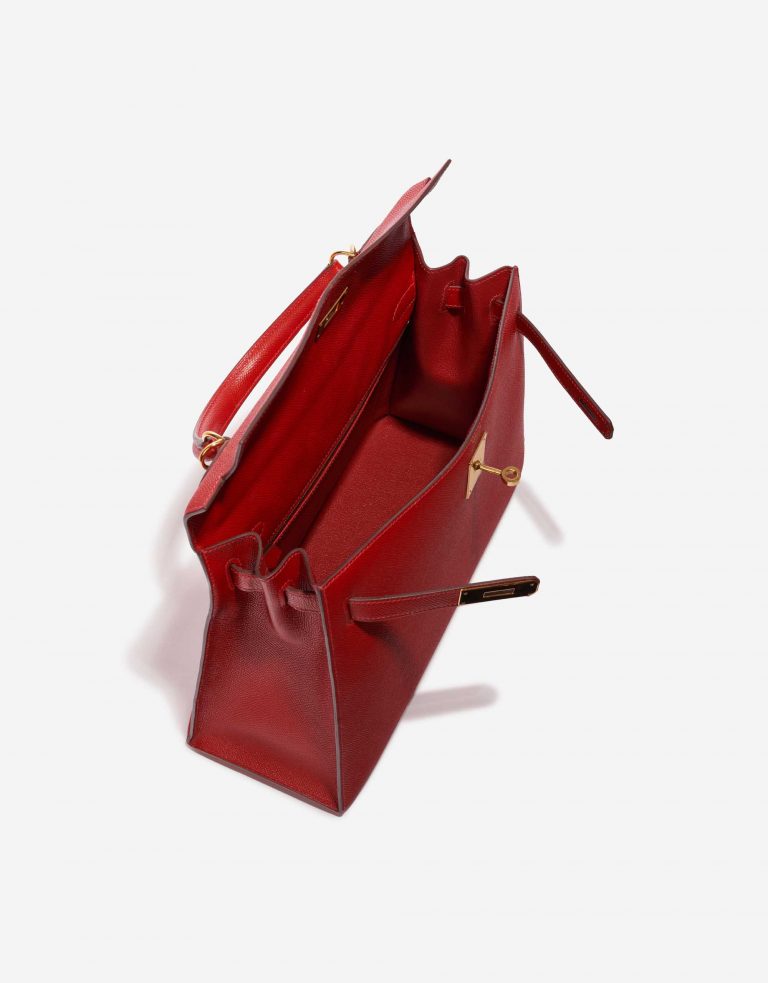 Pre-owned Hermès bag Kelly 32 Epsom Rouge Casaque Red Inside | Sell your designer bag on Saclab.com