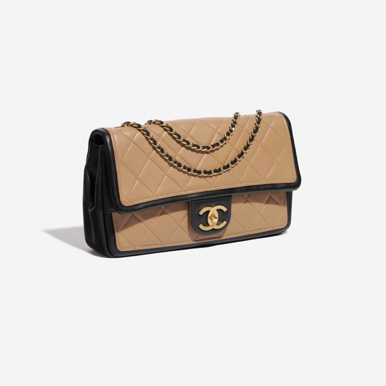 Pre-owned Chanel bag Timeless Medium Calf Black / Beige Beige, Black Side Front | Sell your designer bag on Saclab.com