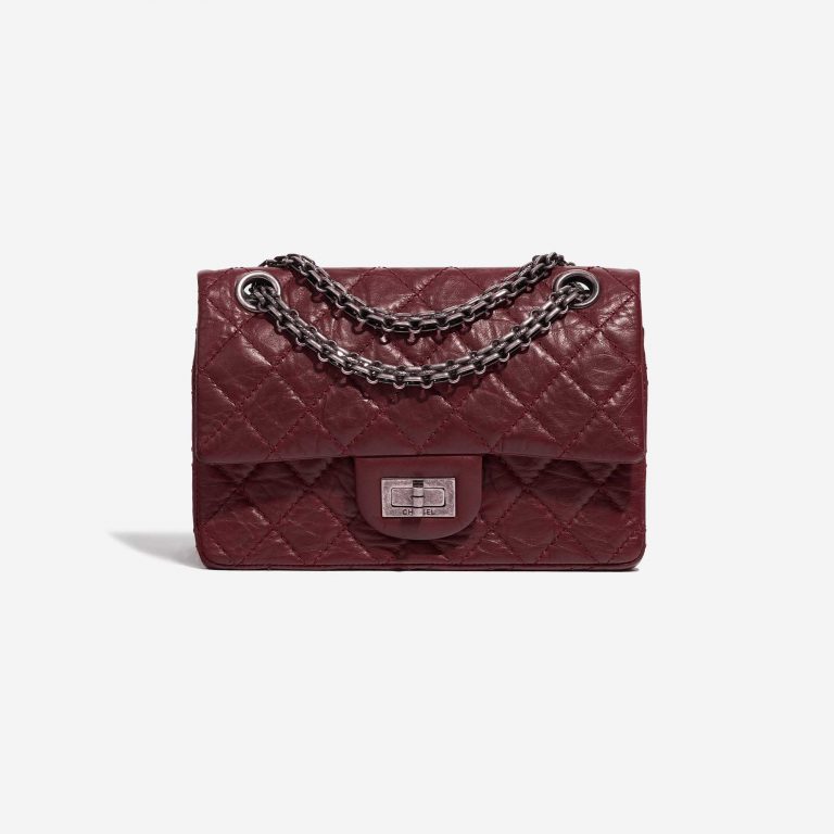 Pre-owned Chanel bag 2.55 Reissue 224 Lamb Dark Red Red Front | Sell your designer bag on Saclab.com