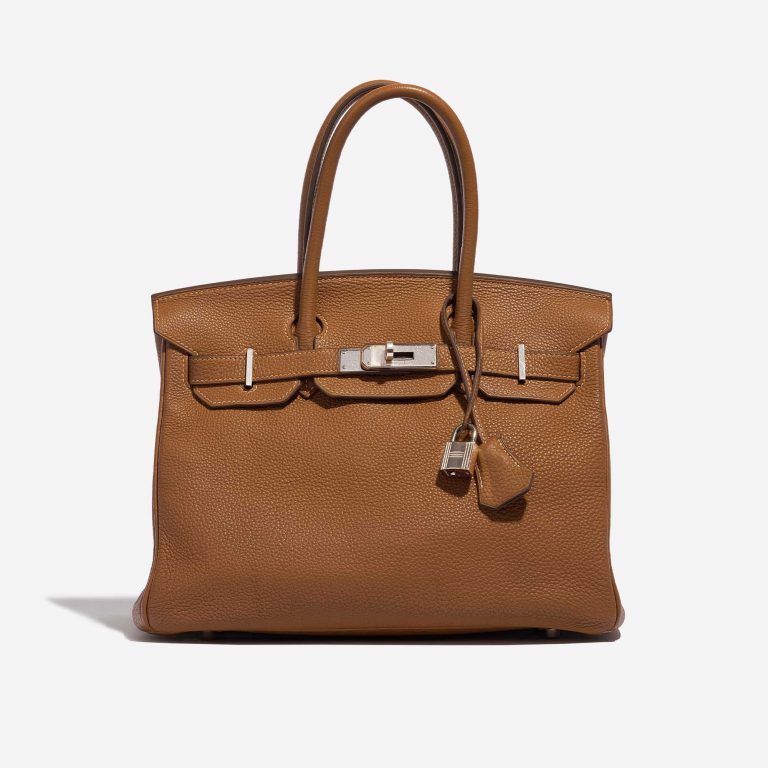 Pre-owned Hermès bag Birkin 30 Togo Gold Brown Front | Sell your designer bag on Saclab.com