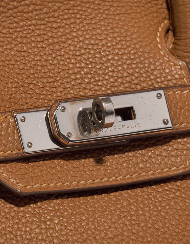 Pre-owned Hermès bag Birkin 30 Togo Gold Brown Closing System | Sell your designer bag on Saclab.com