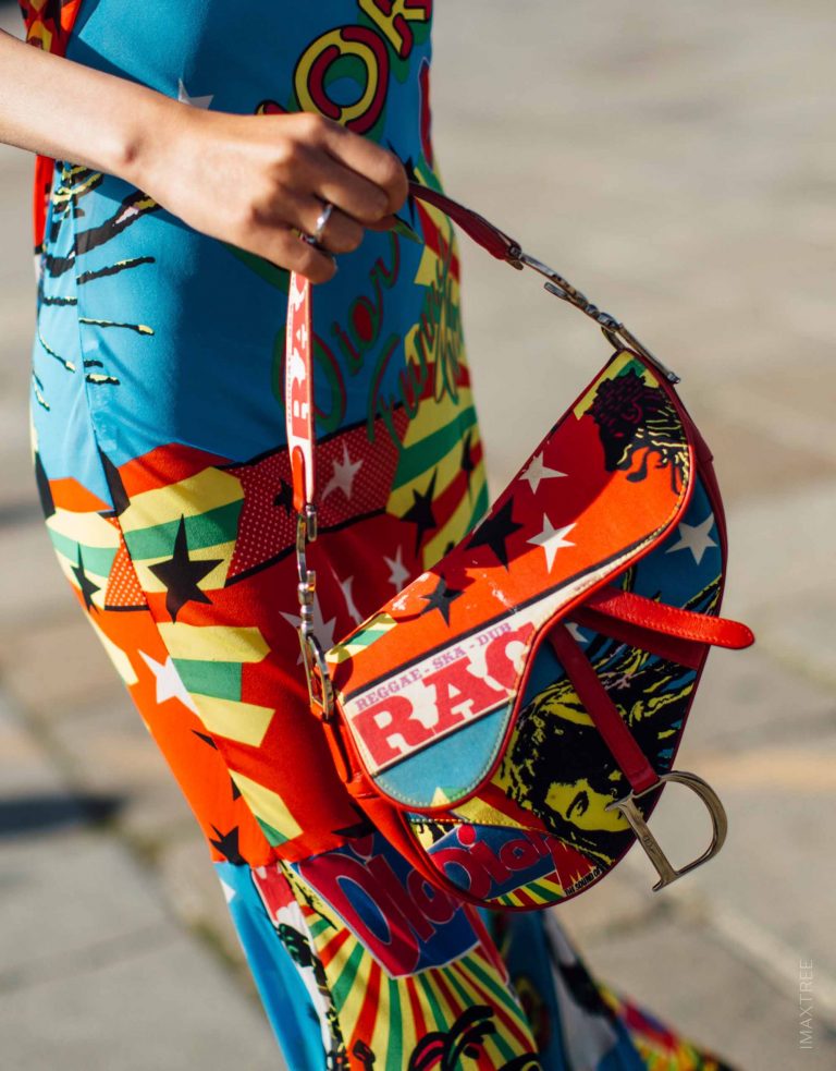 Dior Vintage Saddle Bag Limited Edition Reggae Print | Buy & sell pre-loved Dior handbags with SACLÀB