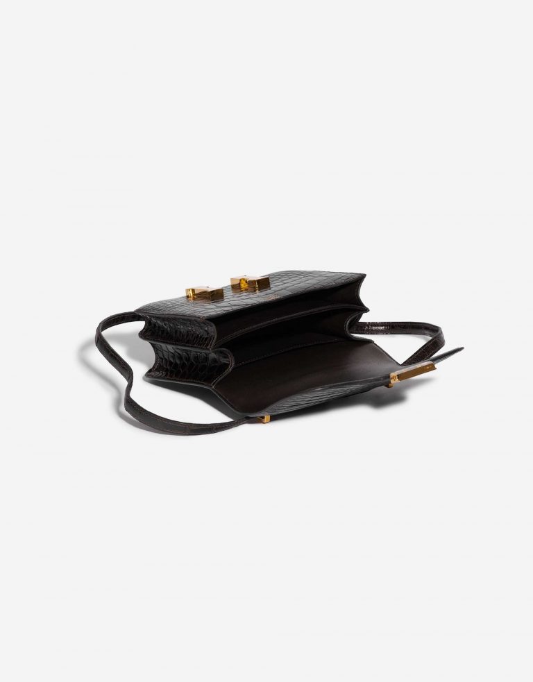 Pre-owned Hermès bag Constance 18 Alligator Macassar Brown Inside | Sell your designer bag on Saclab.com