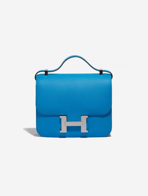 Pre-owned Hermès bag Constance 24 Epsom Blue Frida Blue Front | Sell your designer bag on Saclab.com