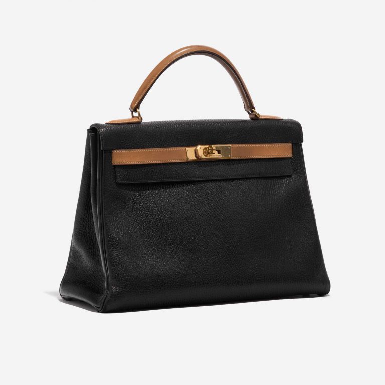 Pre-owned Hermès bag Kelly 32 Ardennes / Barenia Black / Gold Black Side Front | Sell your designer bag on Saclab.com