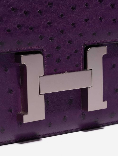 Pre-owned Hermès bag Constance 24 Ostrich Violin Violet Closing System | Sell your designer bag on Saclab.com