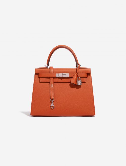 Pre-owned Hermès bag Kelly 28 Epsom Terre Battue Orange Front | Sell your designer bag on Saclab.com