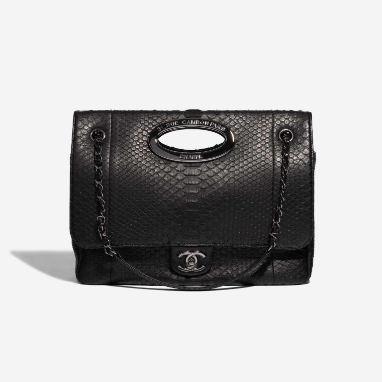 Pre-owned Chanel bag Timeless Maxi Python Black Black Front | Sell your designer bag on Saclab.com