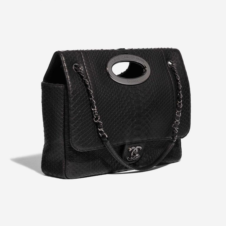 Pre-owned Chanel bag Timeless Maxi Python Black Black Side Front | Sell your designer bag on Saclab.com