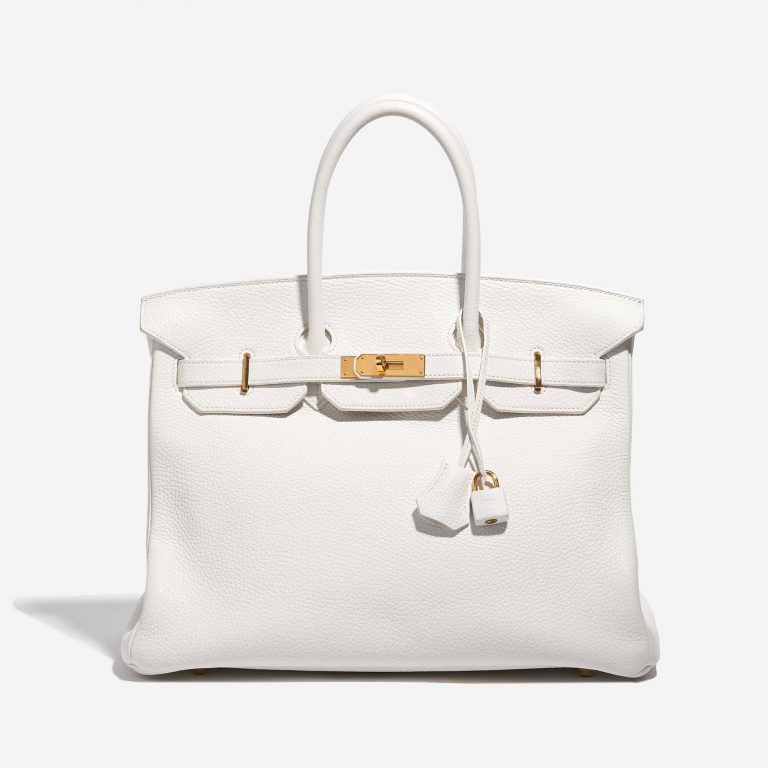 Pre-owned Hermès bag Birkin 35 Togo Blanc White Front | Sell your designer bag on Saclab.com