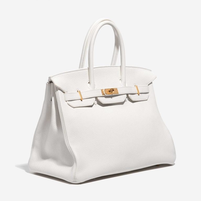 Pre-owned Hermès bag Birkin 35 Togo Blanc White Side Front | Sell your designer bag on Saclab.com