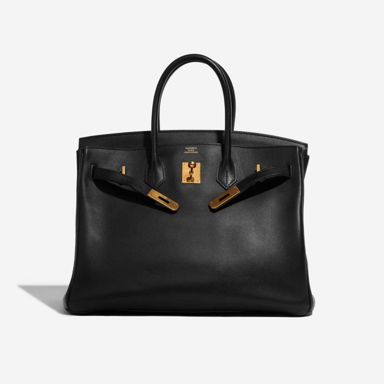 Pre-owned Hermès bag Birkin 35 Veau Jonathan Black Black Front Open | Sell your designer bag on Saclab.com