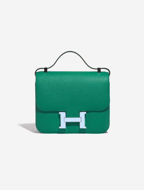 Pre-owned Hermès bag Constance 24 Epsom Vert Jade / Blue Brume Green Front | Sell your designer bag on Saclab.com