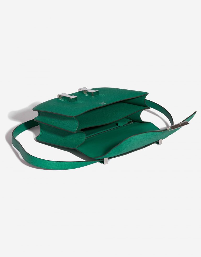Pre-owned Hermès bag Constance 24 Epsom Vert Jade / Blue Brume Green Inside | Sell your designer bag on Saclab.com