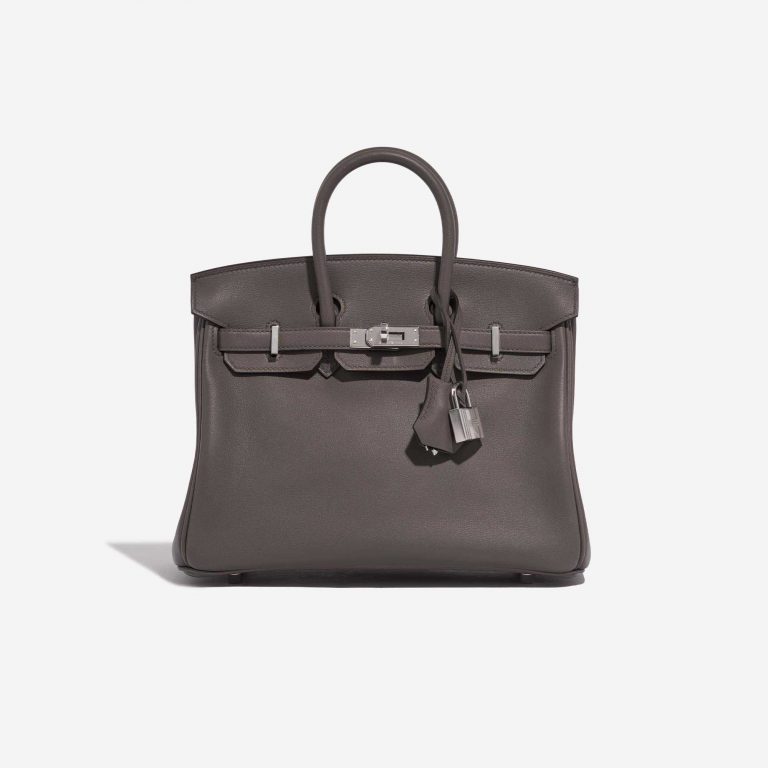 Pre-owned Hermès bag Birkin 25 HSS Swift Etain Grey Front | Sell your designer bag on Saclab.com