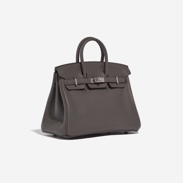 Pre-owned Hermès bag Birkin 25 HSS Swift Etain Grey Side Front | Sell your designer bag on Saclab.com