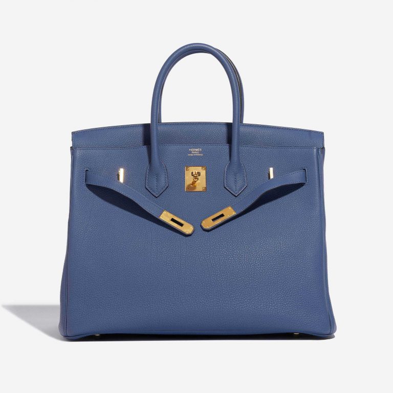 Pre-owned Hermès bag Birkin 35 Togo Blue Brighton Blue Front Open | Sell your designer bag on Saclab.com