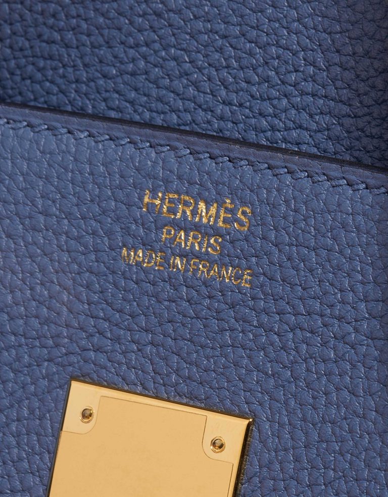 Pre-owned Hermès bag Birkin 35 Togo Blue Brighton Blue Logo | Sell your designer bag on Saclab.com