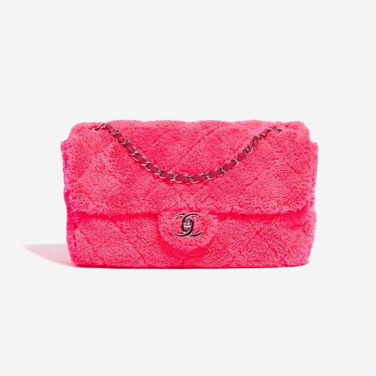 Pre-owned Chanel bag Timeless Jumbo Frottee Pink Pink Front | Sell your designer bag on Saclab.com