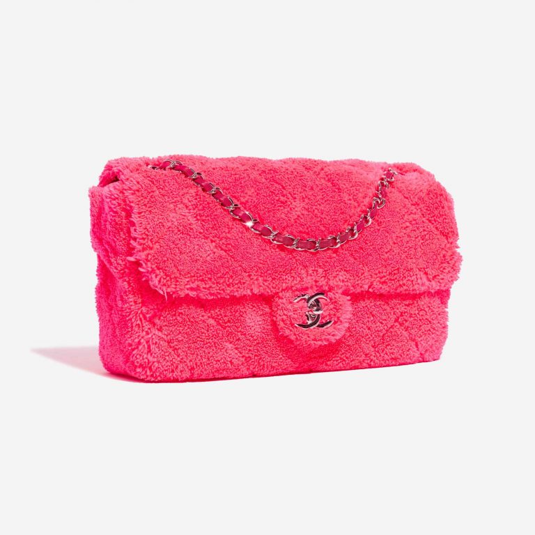 Pre-owned Chanel bag Timeless Jumbo Frottee Pink Pink Side Front | Sell your designer bag on Saclab.com