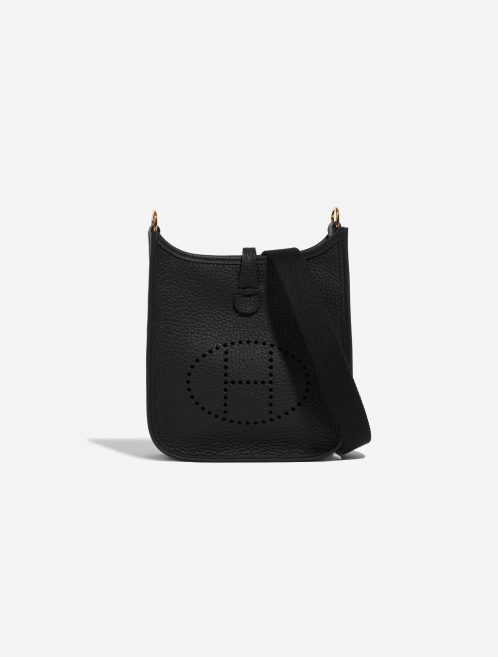 Pre-owned Hermès bag Evelyne 16 Taurillon Clemence Black Black Front | Sell your designer bag on Saclab.com