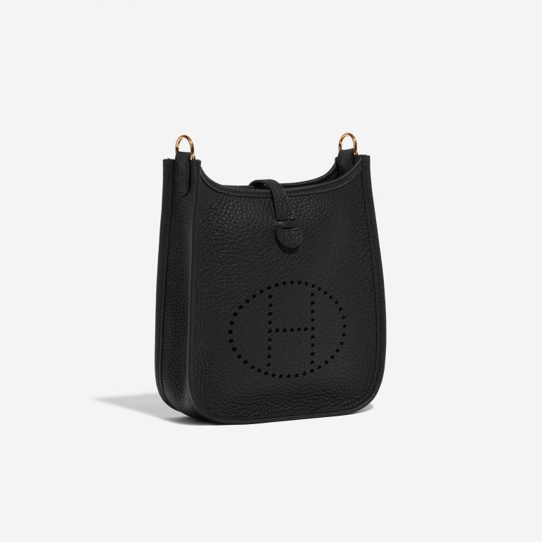 Pre-owned Hermès bag Evelyne 16 Taurillon Clemence Black Black Side Front | Sell your designer bag on Saclab.com