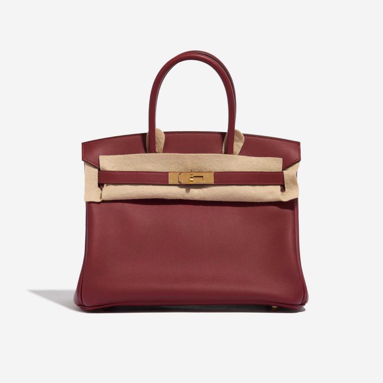 Pre-owned Hermès bag Birkin 30 Veau Jonathan Rouge Vif Red Front Velt | Sell your designer bag on Saclab.com