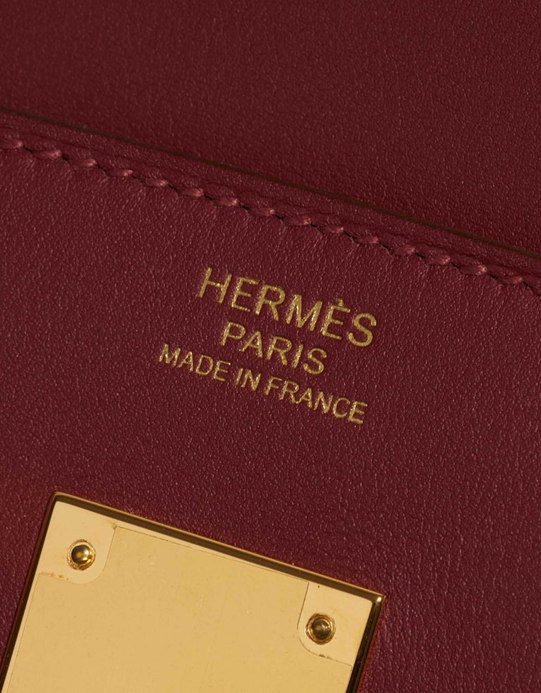 Pre-owned Hermès bag Birkin 30 Veau Jonathan Rouge Vif Red Logo | Sell your designer bag on Saclab.com
