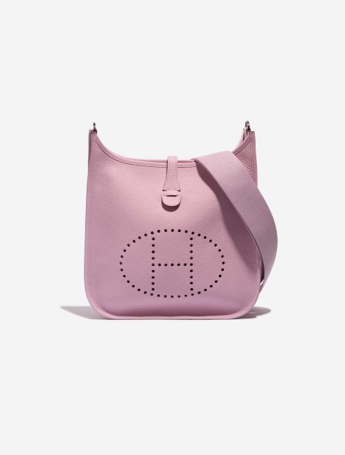 Pre-owned Hermès bag Evelyne 29 Clemence Mauve Sylvestre Rose Front | Sell your designer bag on Saclab.com