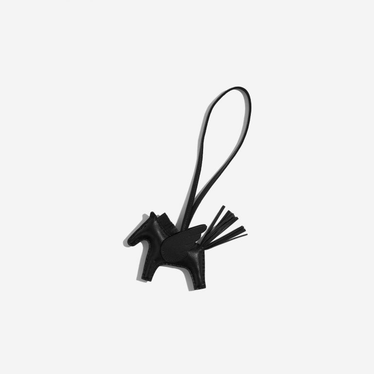 Pre-owned Hermès bag Rodeo Pegasus PM Milo Lamb Black Black Front | Sell your designer bag on Saclab.com