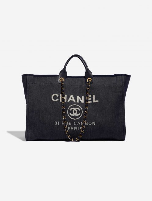 Pre-owned Chanel bag Deauville Maxi Denim Blue Blue Front | Sell your designer bag on Saclab.com