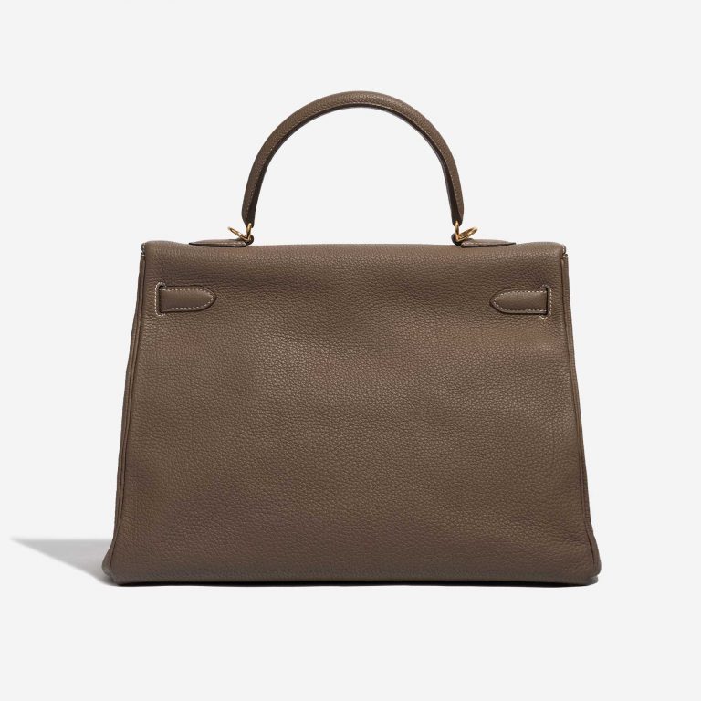 Pre-owned Hermès bag Kelly 35 Togo Etoupe Brown Back | Sell your designer bag on Saclab.com