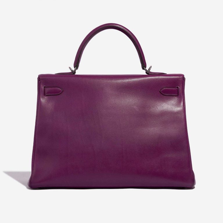 Pre-owned Hermès bag Kelly 35 Swift Anemone Violet Back | Sell your designer bag on Saclab.com