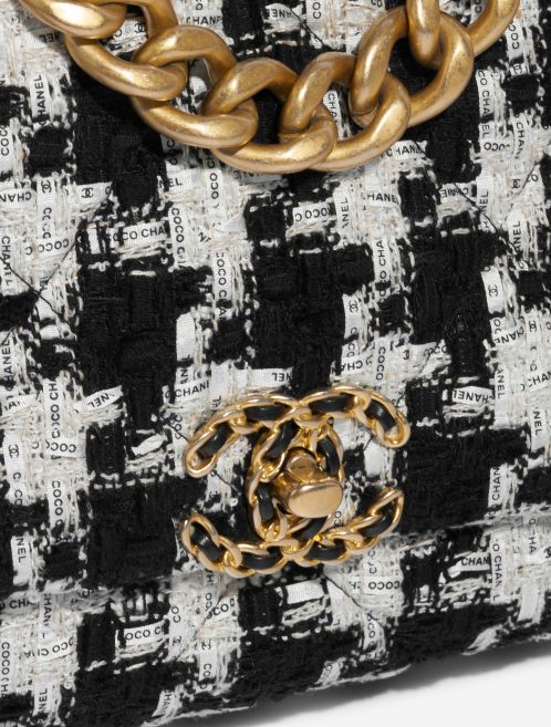 Pre-owned Chanel bag 19 Large Flap Bag Tweed Black / White Black, White Closing System | Sell your designer bag on Saclab.com