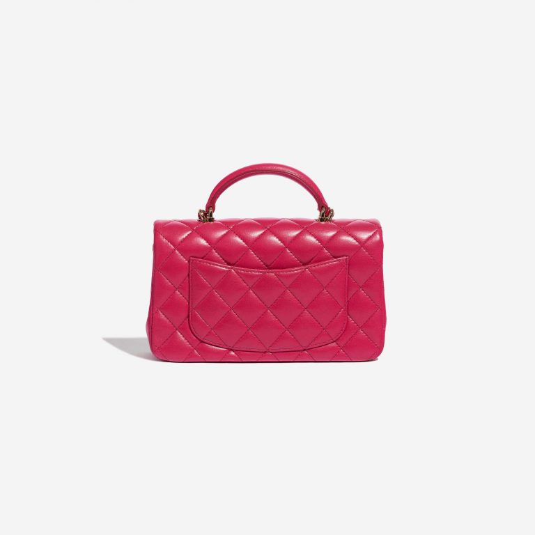 Pre-owned Chanel bag Timeless Mini Rectangular Lamb Raspberry Pink, Rose Back | Sell your designer bag on Saclab.com