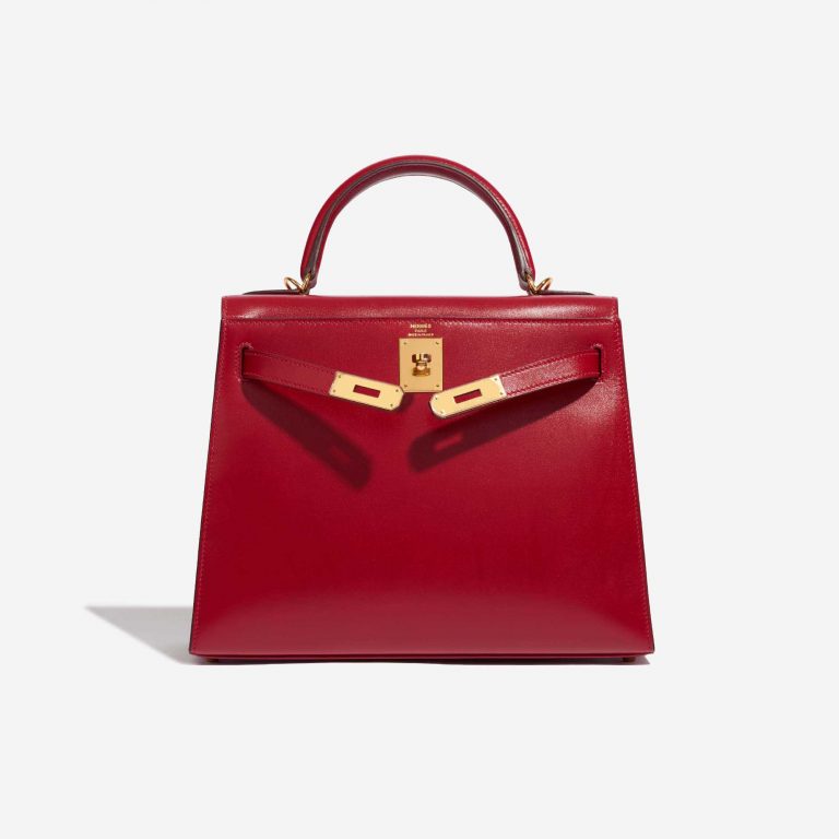 Pre-owned Hermès bag Kelly 28 Tadelakt Rouge Vif Red Front Open | Sell your designer bag on Saclab.com