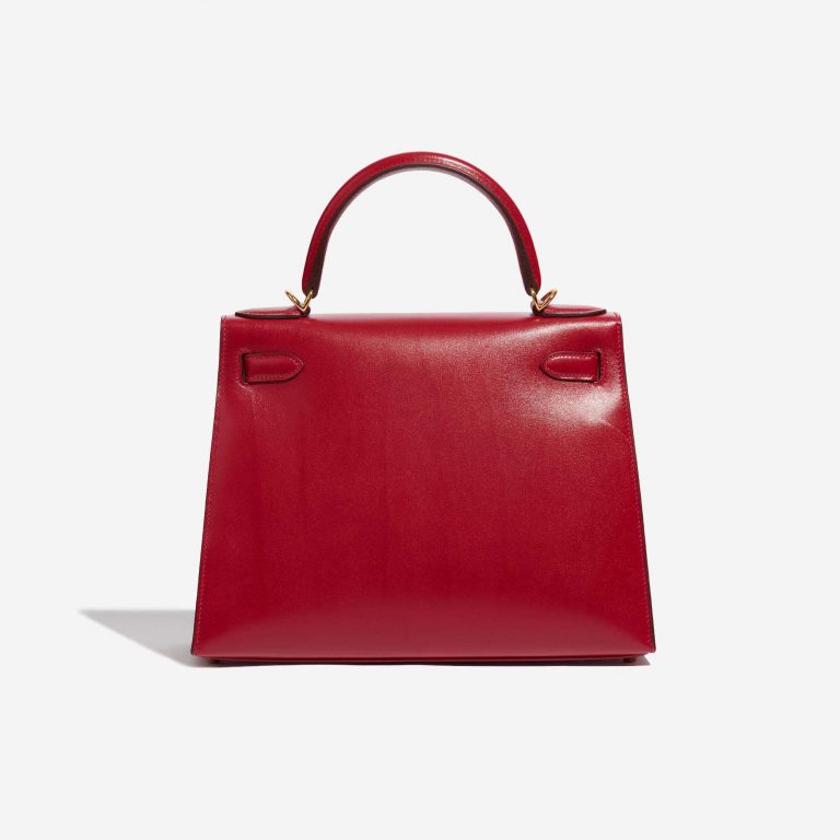 Pre-owned Hermès bag Kelly 28 Tadelakt Rouge Vif Red Back | Sell your designer bag on Saclab.com