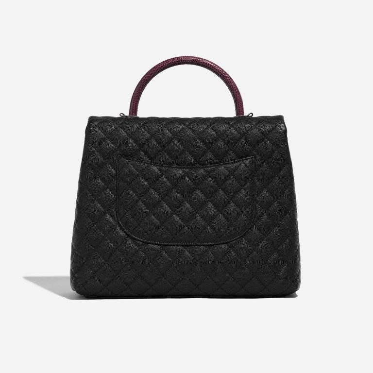 Pre-owned Chanel bag Timeless Handle Large Caviar Black / Burgundy Black Back | Sell your designer bag on Saclab.com
