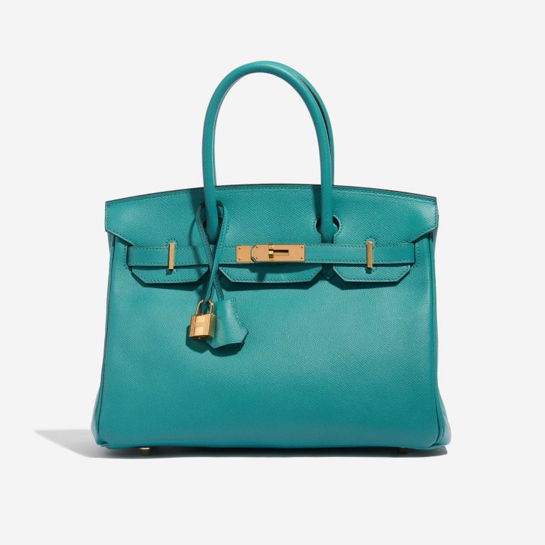 Pre-owned Hermès bag Birkin 30 Epsom Blue Paon Blue Front | Sell your designer bag on Saclab.com